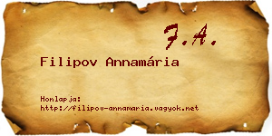 Filipov Annamária névjegykártya